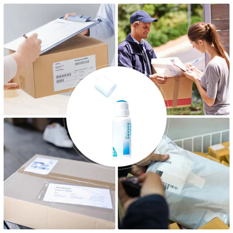 Schnelltrocknender Thermopapier-Tintenentferner in Weiß zum Schutz von ID-Informationen auf Paketboxen - Bild 3
