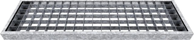 Dolle Gardentop Gitterroststufe für Außentreppen aus verzinktem Stahl, Grau, Breite: 100 cm - Bild 1