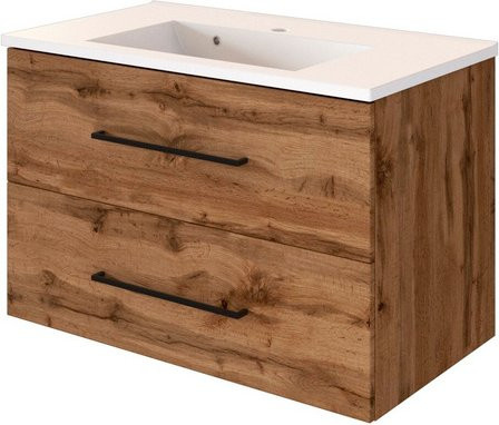 HELD MÖBEL Waschtisch Luzern modern in Mehrfarbig und Braun, B/H/T: 80 x 54 x 47 cm - Bild 1