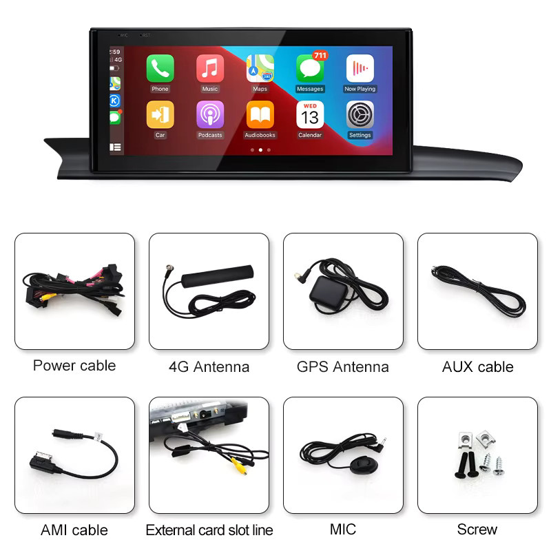 STWEI Android 14 Multimedia-Navigationssystem mit 12,3 Zoll Display für Audi A6 A7 C7 S6 S7 (2012-2018) inklusive Wireless CarPlay, GPS und Rückfahrkamera, Schwarz - Bild 5