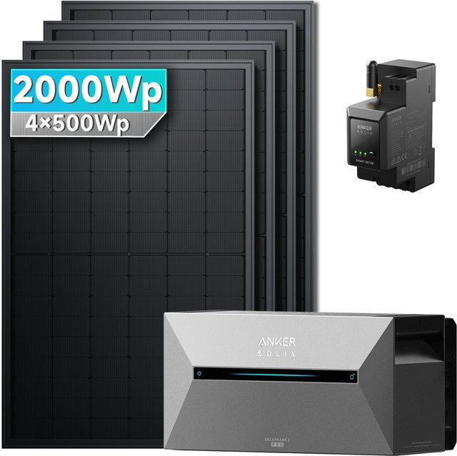 Anker SOLIX Solarbank 2 E1600 pro Balkonkraftwerk mit 1,6 kWh Speicher, 2000W, Schwarz - Bild 1