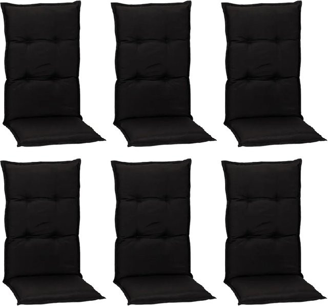Beo Sitzauflage Trabzon Hochlehner 6er-Set Anthrazit mit Schaumstofffüllung und Öko-Tex Standard 100 - Bild 1