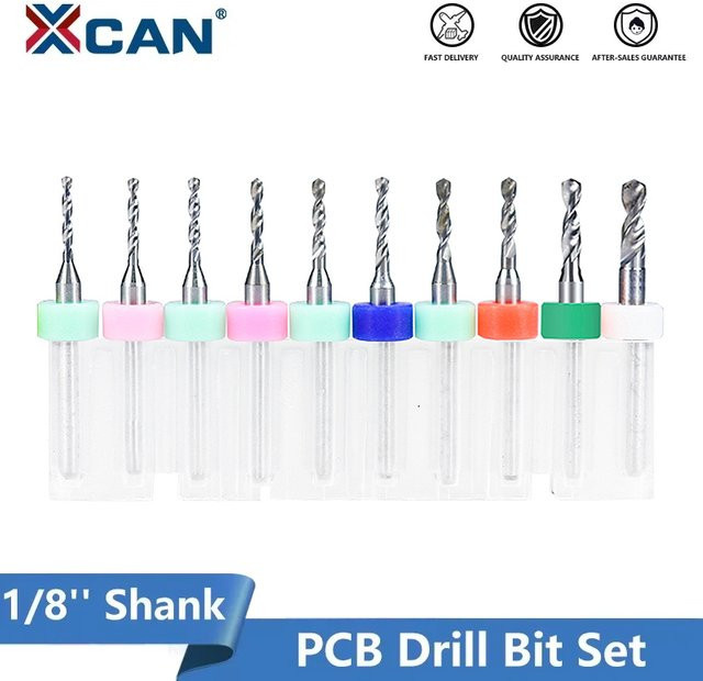 XCAN Hartmetall Micro Bohrer Set für CNC und PCB Platine, Silber, Durchmesser 0,1-3,0 mm - Bild 1