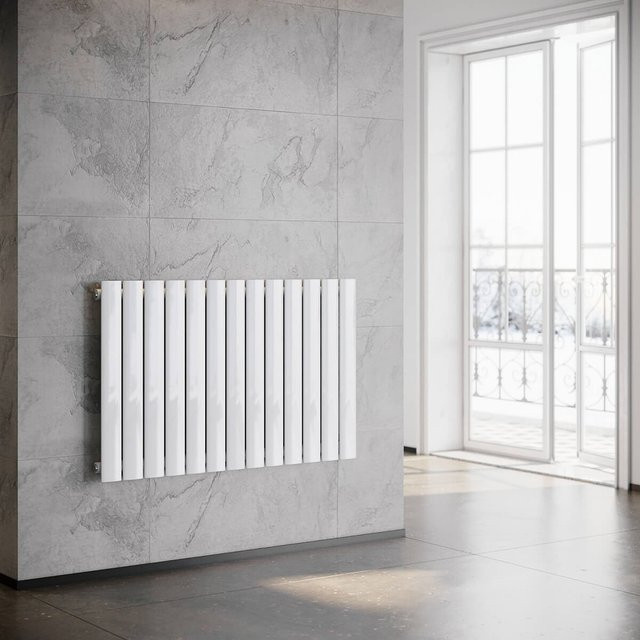 SONNI Flach Paneelheizkörper Wandheizung in Weiß, B: 100,1 cm, H: 63,0 cm - Bild 1
