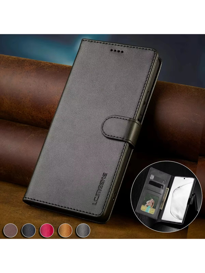 Business Leder Flip Handyhülle Wallet Cover für Xiaomi in Pink - Bild 4