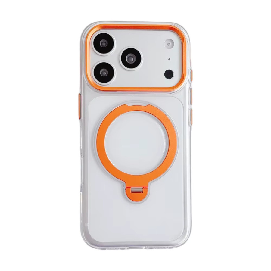 Lolozzx Transparente Magnetische Ringhalterung Handyhülle für iPhone 17 16 15 14 13 Pro Max Plus Air mit MagSafe Ständer in Grau - Bild 2