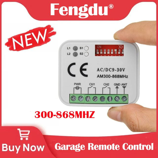 Smart Switch Fernbedienung und Empfänger Set 300-868 MHz 2CH Controller für Garagentore in Weiß - Bild 1