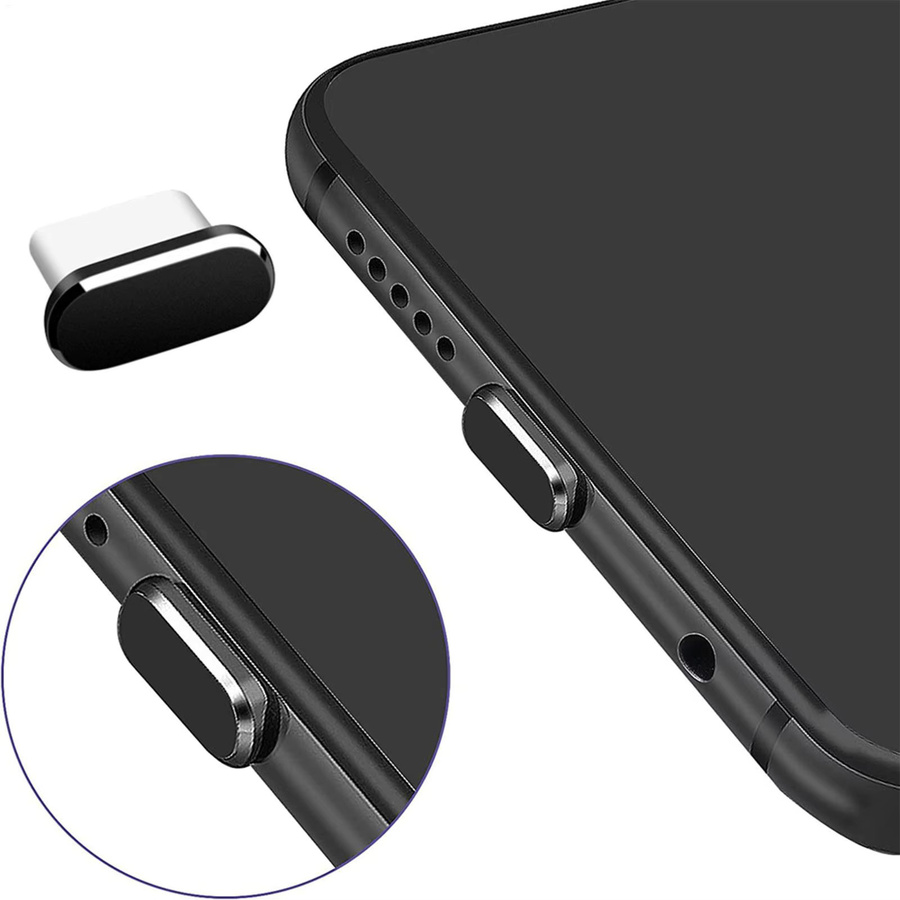 2er-Set USB Typ-C Staubschutzstecker in Silber mit Bürsten zum Schutz deines Anschlusses für Handy und Tablet - Bild 4