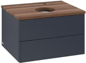 V&B Waschtischunterschrank Antao ohne Frontstruktur, Farbe Mattblau lackiert, B/T/H: 60 x 36 x 50 cm - Bild 1
