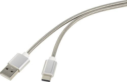Renkforce USB 2.0 Kabel mit USB-A und USB-C Stecker in Silber, Länge: 1,00 m - Bild 1