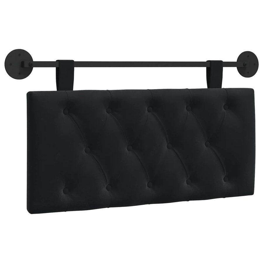 vidaXL Wandmontiertes Polsterpaneel aus Samt in Schwarz, B/H/T: 90 x 55 x 7 cm - Bild 2