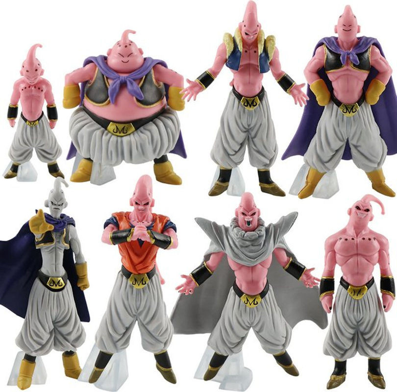 Bandai Dragon Ball Z Anime Figuren Set Majin Buu Fett Buu aus Kunststoff, 8-teiliges Modellbau-Set für Kinder und Erwachsene, mehrfarbig - Bild 1