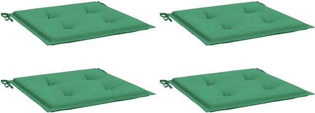 vidaXL Gartenstuhl-Kissen Set aus 4 Stück in Grün, wasserabweisendes und atmungsaktives Oxford-Gewebe, B/T/H: 40 x 40 x 4 cm - Bild 1