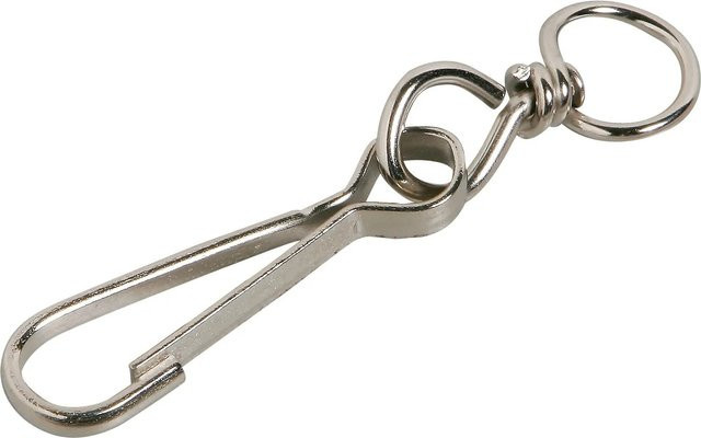 Simplex Karabinerhaken vernickelt silber, 2 Stück, B: 9,5 cm, T: 1,6 cm, Durchmesser: 0,6 cm - Bild 1