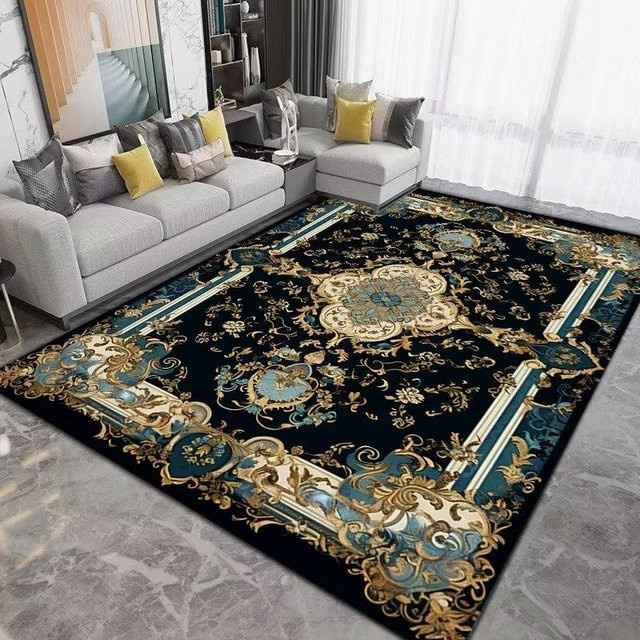 Ovaler Perserteppich von JGJG in Multicolour, rutschfest und waschbar, geometrisches Retro-Design aus Polyester für Wohnzimmer und Schlafzimmer, B/T: 200 x 300 cm - Bild 1