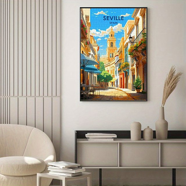 AZNM Vintage Seville Street Scene Puzzle, 1.000 Teile, bunt / mehrfarbig - Bild 1