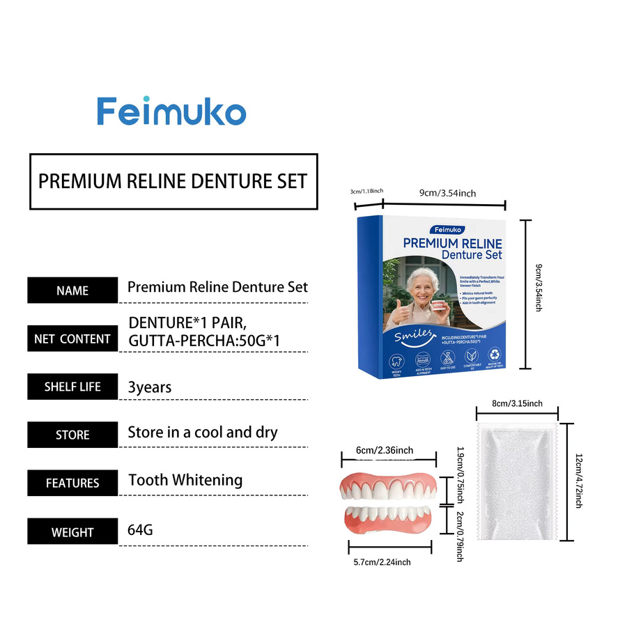 Feimuko Premium-Harz-Prothesenset - Bild 3