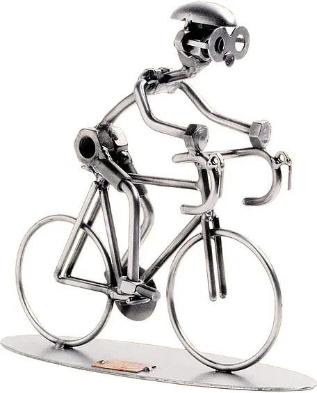Schraubenmännchen Rennradfahrer von Hinz & Kunst aus Metall in Silber - Bild 1