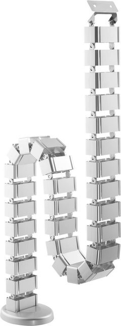 InLine flexibler Kabelkanal für höhenverstellbare Tische mit 4 Kammern in Grau/Silber - Bild 1