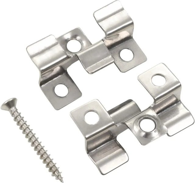 vidaXL Deckclips Set aus Edelstahl in Silber mit 200 Schrauben, 100 Stück - Bild 1