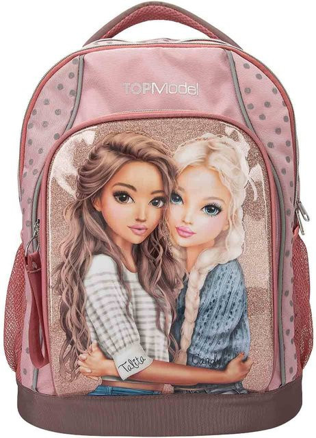 Depesche Schulrucksack DOTS TOPModel in Pink und Grau, H x B x T: 40 x 19 x 30 cm - Bild 1