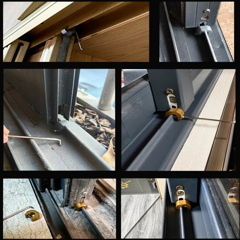 Aluminium Legierung Fenster Stopper und Schiebetür Limiter in Silber zur Kindersicherung und als Anti-Diebstahl-Schloss - Bild 5