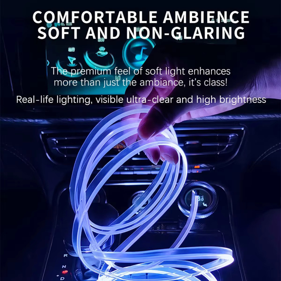 KEVANLY RGB LED Umgebungslicht für dein Auto mit USB-Anschluss und Fiber Optic Neon Flex in Multicolour - Bild 3