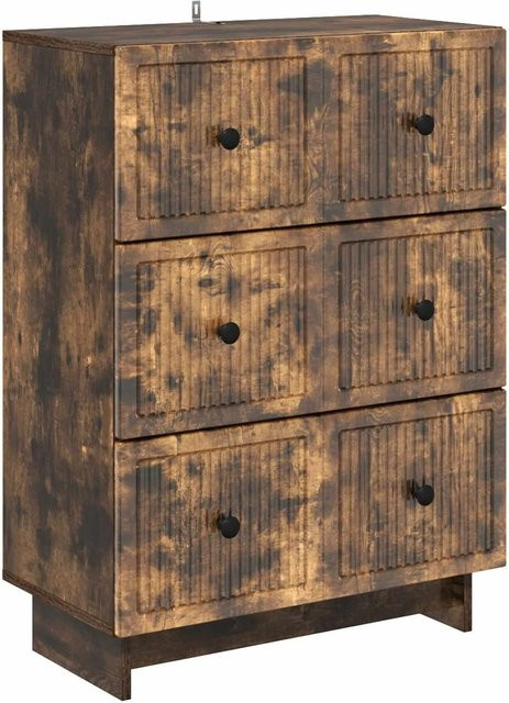 vidaXL Schubladenschrank in Geräuchertem Eichen-Design, B/T/H: 66 x 34,5 x 90 cm - Bild 1