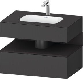 Duravit Einbauwaschtisch-Möbel-Set Qatego in Grau, B/T/H: 80 x 55 x 60 cm - Bild 1