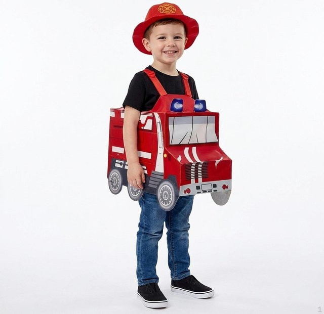 Magideal Spiel-Halloween-Kostüm, Fire Engine red, Verkleidungs-Outfit für Kinder - Bild 1
