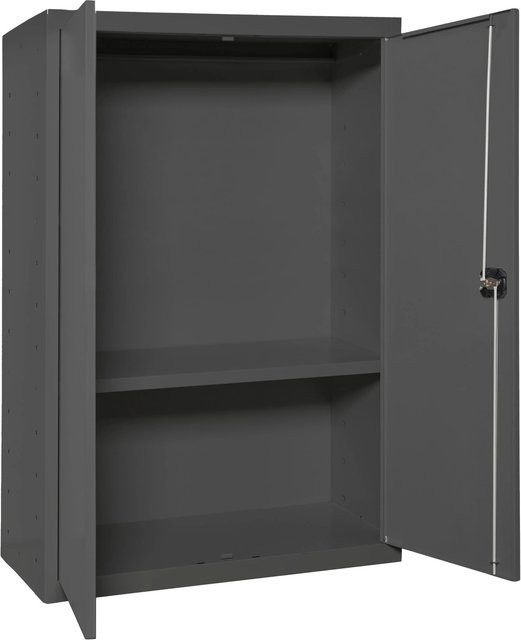 PROREGAL Metallschrank AMEGO in Anthrazit mit Flügeltüren und verstellbaren Fachböden, H x B x T: 90 x 80 x 40 cm - Bild 1