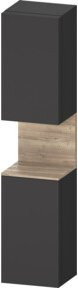 Duravit Hochschrank Qatego in Grau mit 2 Glastüren, Wandmontage, B: 40 cm, T: 36 cm, H: 176 cm - Bild 1