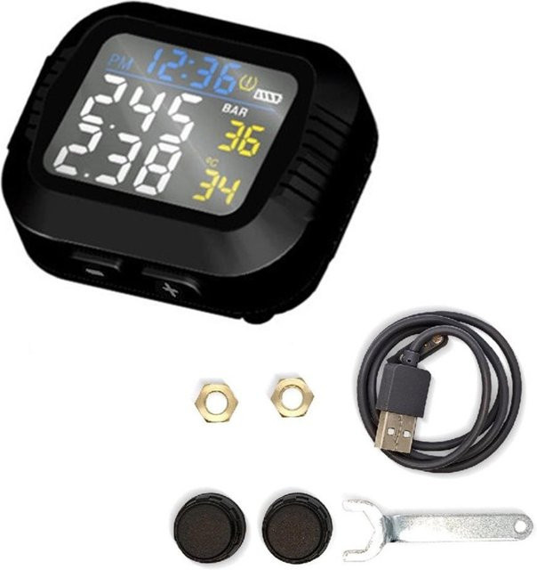 VehicleKit Kabelloser Motorrad- und Mountainbike Reifendruck-Monitor in Schwarz - Bild 1