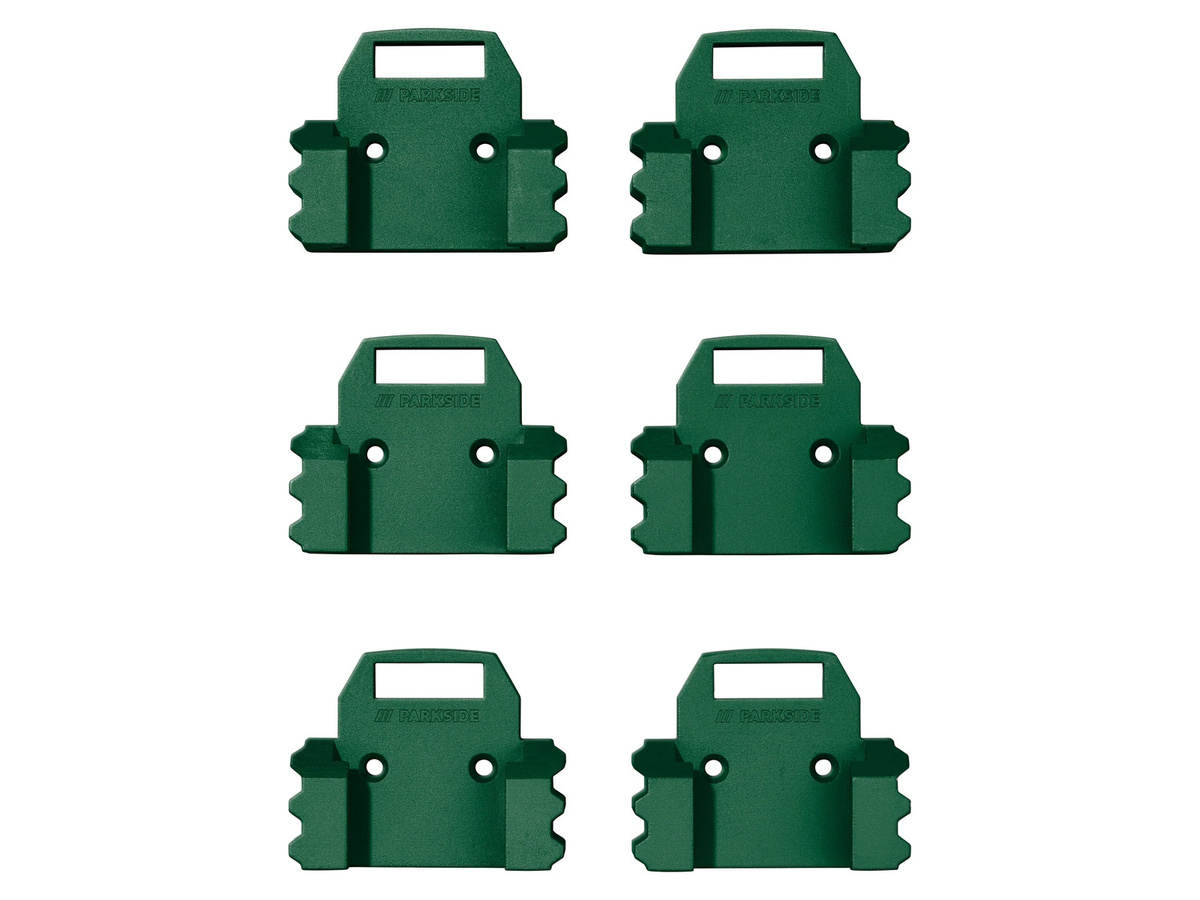 Parkside Wandhalter-Set für Akkus, 6-teilige Einzelhalterung für Akku-Schrauber, grün - Bild 2