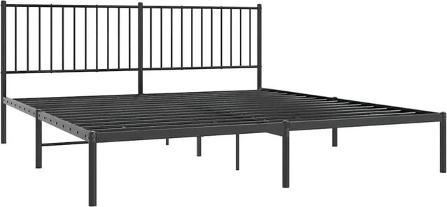 vidaXL Bettgestell mit Kopfteil aus Metall in Schwarz, B/T/H: 180 x 200 x 90,5 cm - Bild 1