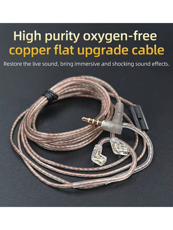 KZ Kopfhörerkabel aus hochreinem sauerstofffreiem Kupfer mit HD-Mikrofon und flachem Design für Wired Game Headsets wie EDX - Bild 2