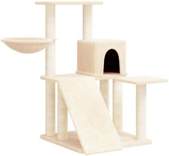 vidaXL Kratzbaum Beige mit Höhle und Hängematte Höhe: 82 cm - Bild 1