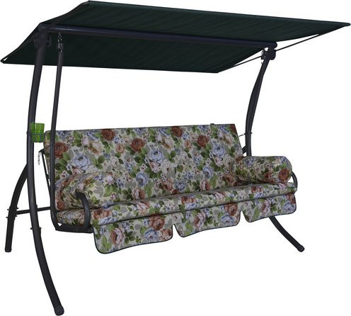ANGERER FREIZEITMÖBEL Hollywoodschaukel Dream 3-Sitzer mit Auflagen und Sonnendach in Bunt/Floral, B/T/H: 240 x 145 x 160 cm - Bild 1