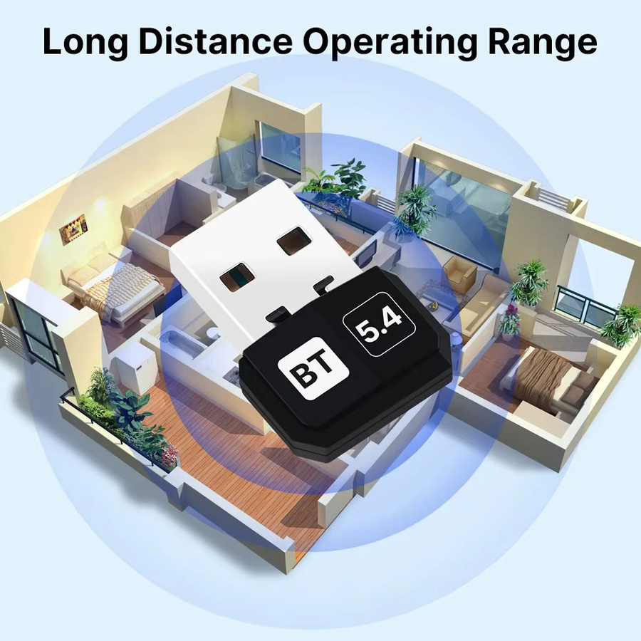 DERAPID USB Bluetooth 5.4 Audio Dongle Mini Wireless Receiver und Sender in Schwarz für PC und Laptop mit treiberloser Installation für Windows 10 und 11 - Bild 5