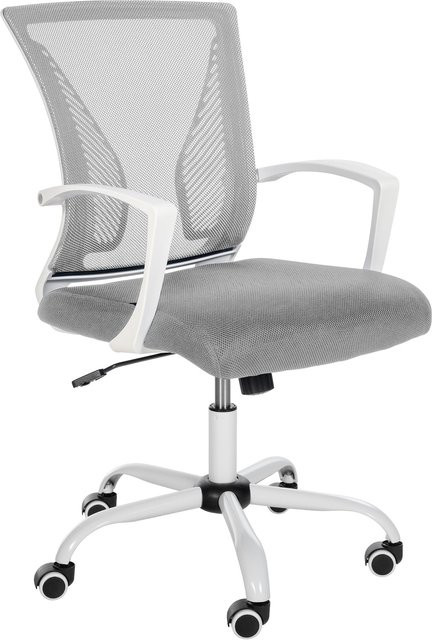 CLP Bürostuhl Tracy I Ergonomischer Schreibtischstuhl mit Netzbezug und Armlehnen in Grau - Bild 1