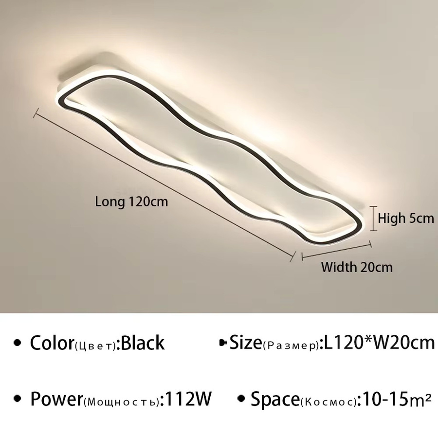 DAMIASMIL Moderne LED-Deckenleuchte in Weiß mit gebogener U-Form für Wohnzimmer, Schlafzimmer und Flur - Bild 2