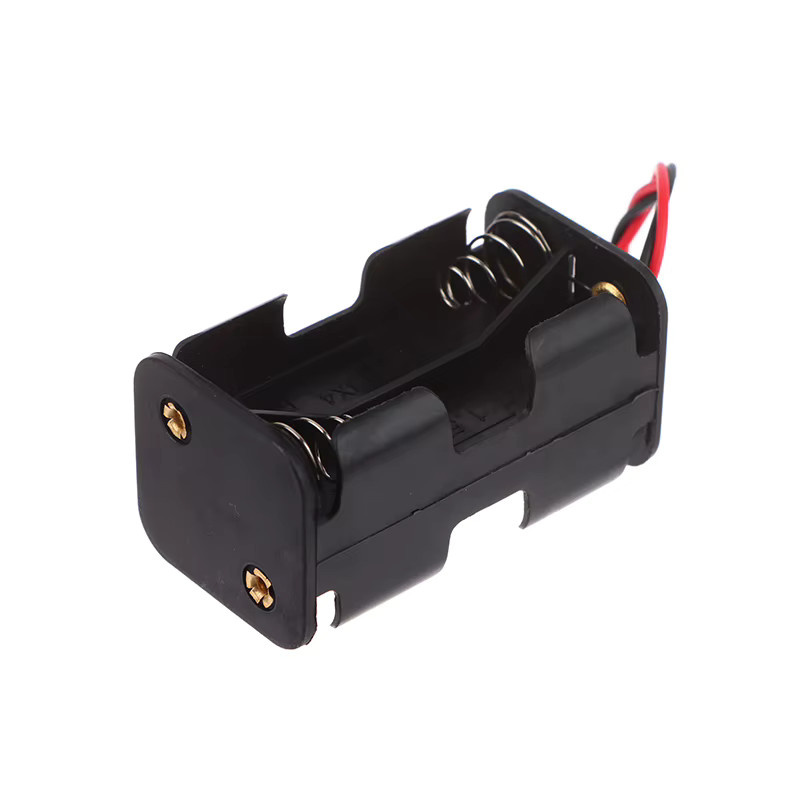 Schwarzer AA-Batteriehalter 6 V für 4 Batterien aus Kunststoff mit Kabel und doppellagiger Aufbewahrungsbox - Bild 2