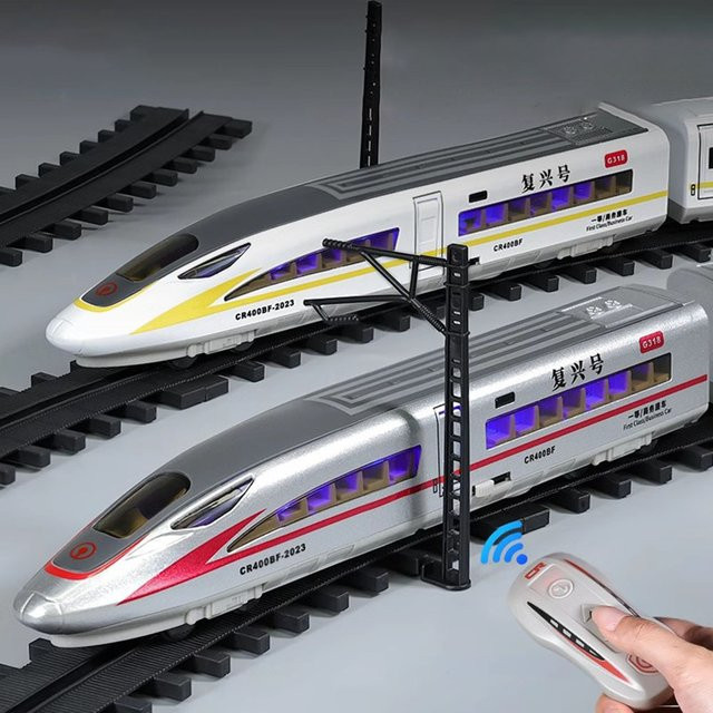 DUFFDUN FuXing Hochgeschwindigkeits-Eisenbahn-Spielzeugautomodell, Maßstab 1:60, mit Licht und Fernbedienung - Bild 1