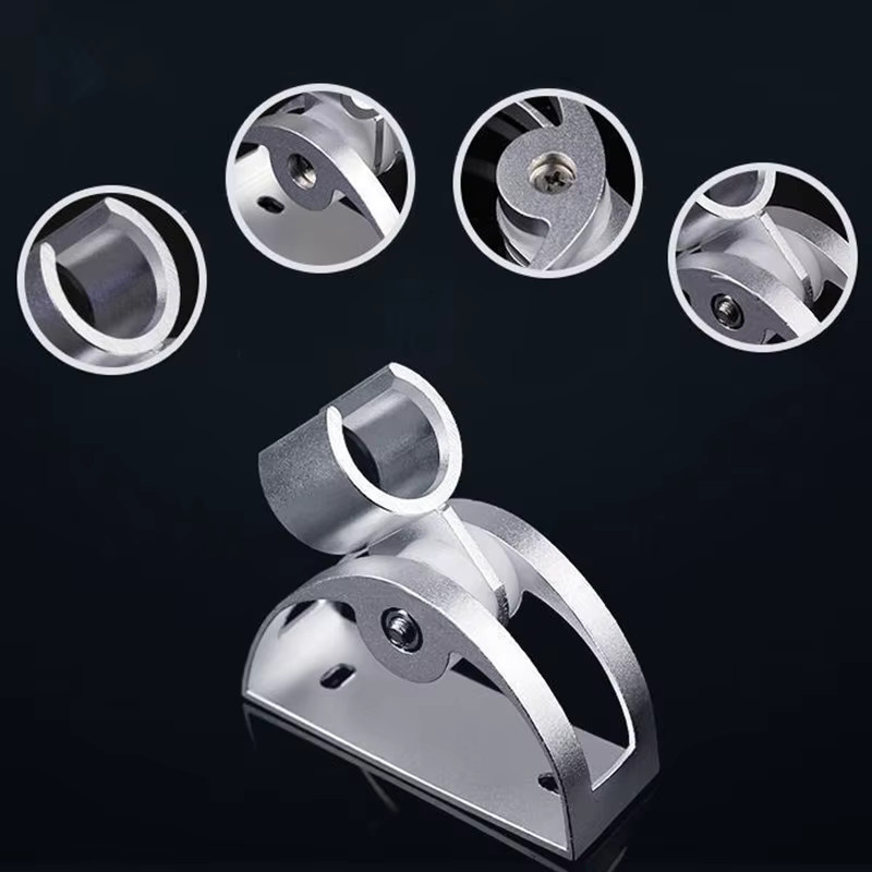 Verstellbare Duschkopfhalterung aus Aluminium in Chrom, wandmontierte Halterung für Badarmaturen in Silber - Bild 3