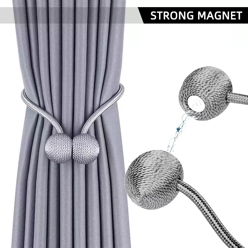 2er-Set magnetische Vorhanghalter in Weiß für Wohnzimmer und Schlafzimmer - Bild 3