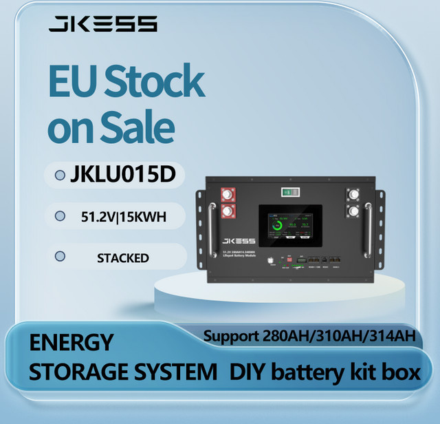 JKESS LiFePO4 Batteriesatz 48V 51.2V Powerbank für Solarenergie-Speicherung in Schwarz - Bild 1