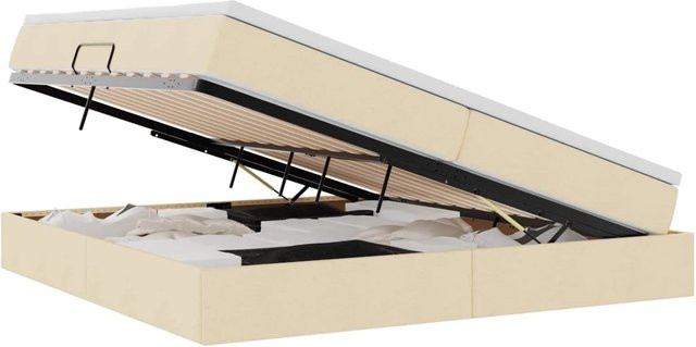 vidaXL Aufbewahrungsbett mit Matratze in Beige, B/T/H: 200 x 200 x 204 cm - Bild 1