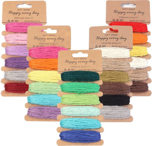 1Board Bunte Jute Hanf und Leinen Schnur 2mm für DIY Dekoration und Näbzubehör - Bild 1