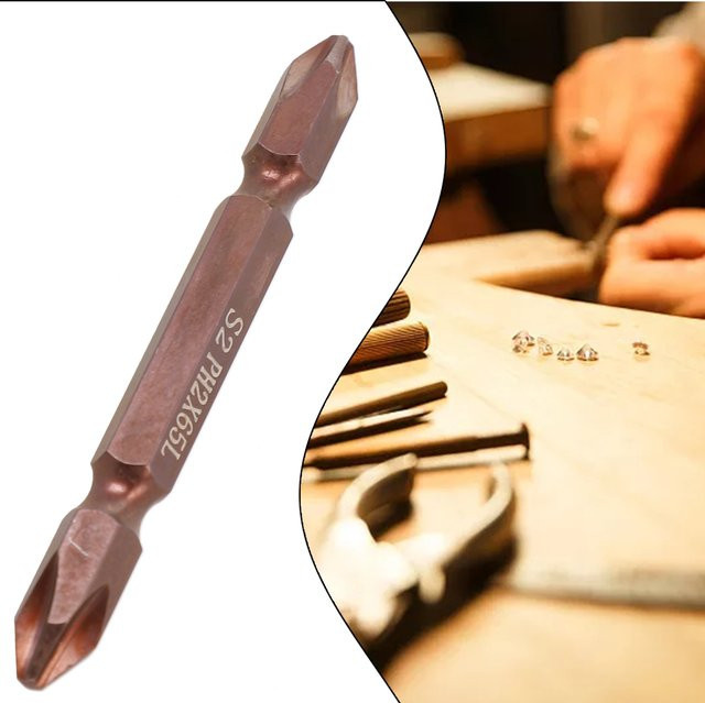 VIBRATITE Doppelkopf PH2 Schraubendreher Bits Magnetisch für pneumatische und elektrische Werkzeuge - Bild 1