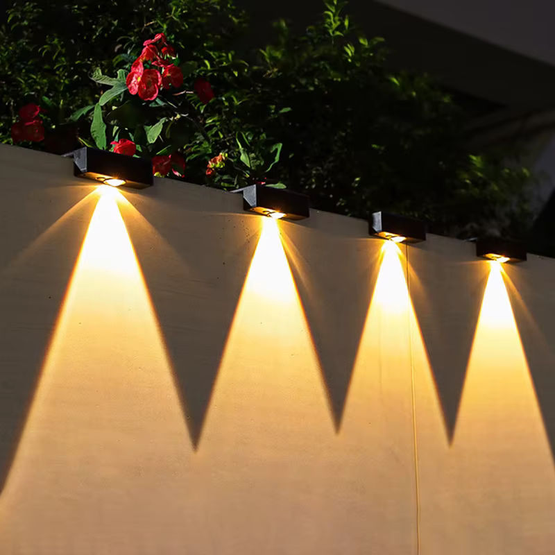 Wasserdichte LED Solar Gartenleuchten in Schwarz mit warmweißem Licht für Balkon, Treppen und Außenbereiche - Bild 2